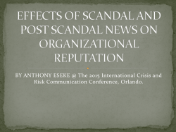 EFFECTS OF SCANDAL AND POST SCANDAL NEWS ON