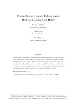 Pricing Access: Forward-looking versus Backward-looking