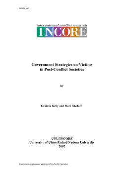 Government Strategies on Victims in Post-Conflict Societies