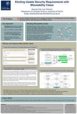 Misusability Cases - Department of Computer Science, University of