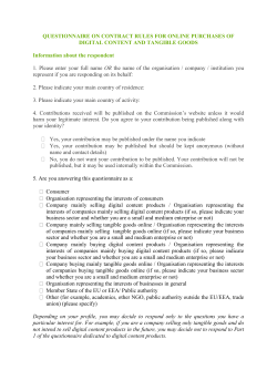QUESTIONNAIRE ON CONTRACT RULES FOR ONLINE