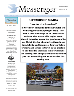 stewardship sunday - Immanuel Lutheran Church