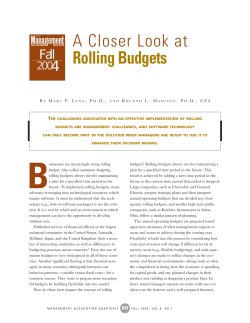 A Closer Look at Rolling Budgets