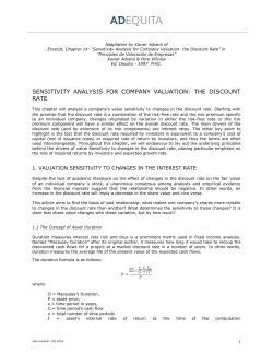 sensitivity analysis for company valuation: the discount rate
