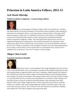 Princeton in Latin America Fellows, 2012-13