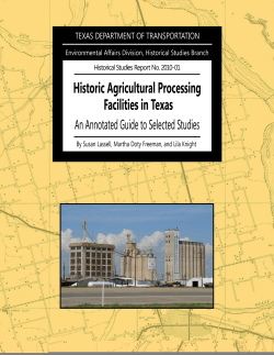 Historical Agricultural Processing Facilities in Texas