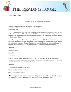 Mine and Yours - Reading House