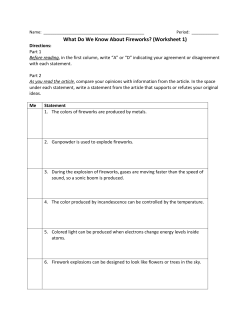 What Do We Know About Fireworks? (Worksheet 1)