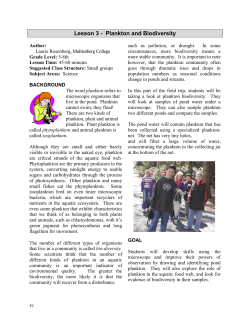 Plankton and Biodiversity