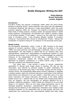 Bodily Dialogues: Writing the Self