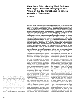 Major Gene Effects During Weed Evolution