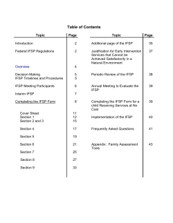 WRITING THE ISFP - Connecticut Birth to Three System