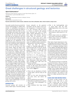 Great challenges in structural geology and tectonics