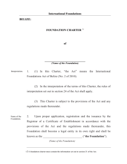 Sample Foundation Charter