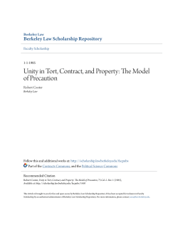 Unity in Tort, Contract, and Property: The Model of Precaution