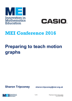 Preparing to teach motion graphs