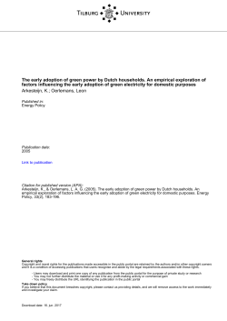 Tilburg University The early adoption of green