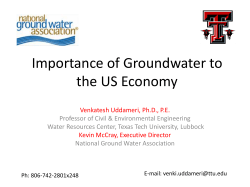 Importance of Groundwater to the US Economy