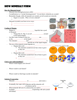 HOW MINERALS FORM