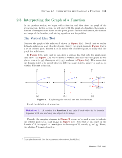 Section 3: Interpreting the Graph of a Function