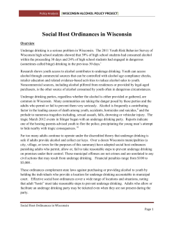 Social Host Ordinances in Wisconsin
