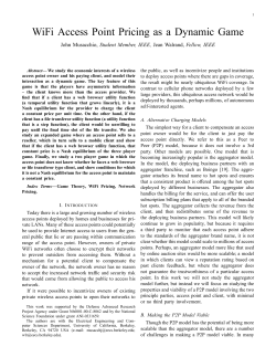 WiFi Access Point Pricing as a Dynamic Game