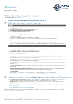 Investor Number Request Form
