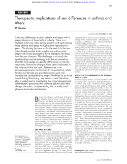 Therapeutic implications of sex differences in asthma and atopy