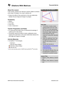 Dilations With Matrices - TI Education