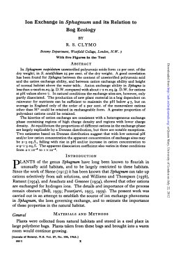 Ion Exchange in Sphagnum and its Relation to Bog Ecology