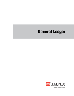 General Ledger - Customer Support Center