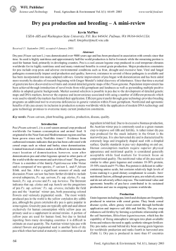 Dry pea production and breeding &ndash; A mini-review