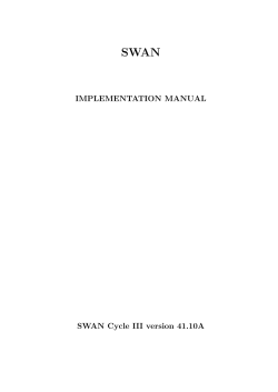 IMPLEMENTATION MANUAL SWAN Cycle III version