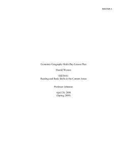 Economic Geography Multi-Day Lesson Plan Harold Weston