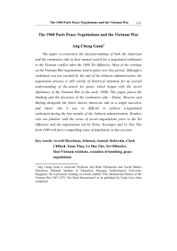 The 1968 Paris Peace Negotiations and the Vietnam War Ang