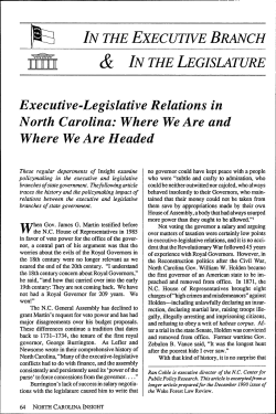 in the legislature - NC Center for Public Policy Research
