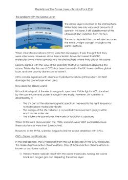 C6 Depletion of the ozone layer
