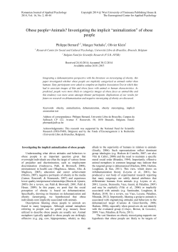 Obese people=Animals? Investigating the implicit