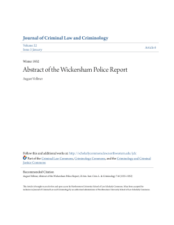 Abstract of the Wickersham Police Report