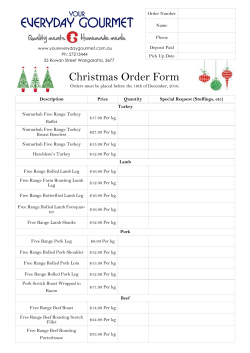 Christmas Order Form - Your Everyday Gourmet
