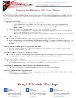 Primary Election - Frequently Asked Questions