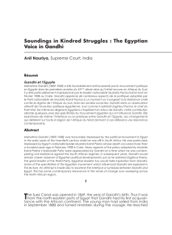 Soundings in Kindred Struggles : The Egyptian Voice in