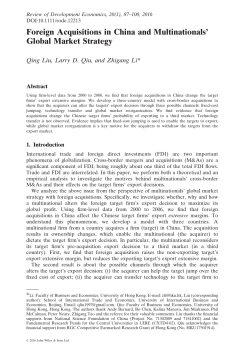 Foreign acquisitions in China and multinationals` global