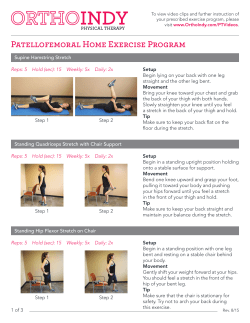 Patellofemoral Home Exercise Program