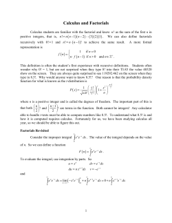 Calculus and Factorials
