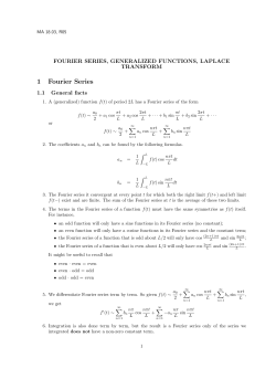 1 Fourier Series
