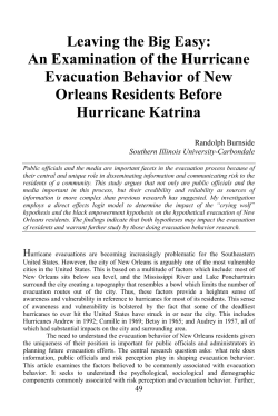 Leaving the Big Easy: An Examination of the Hurricane Evacuation