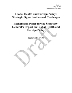 Global Health and Foreign Policy