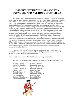 History of the Virginia Society