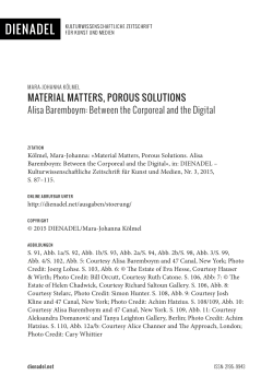Material Matters, Porous Solutions. Alisa Baremboym